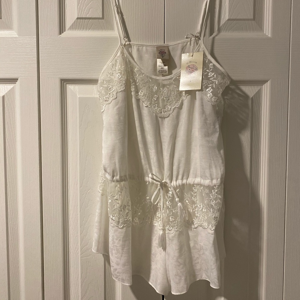 In Bloom Romper 100% Rayon with Lace Trim